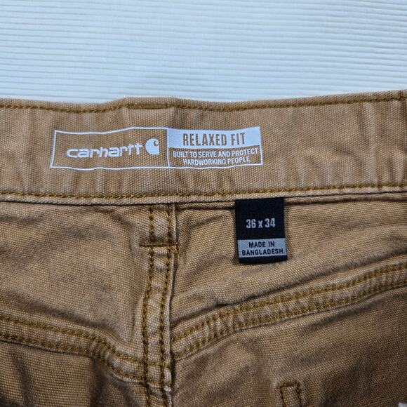 Carhartt 5 Pocket Relaxed Fit Rugged Flex Canvas Pants in Hickory Size 36 - Picture 4 of 9